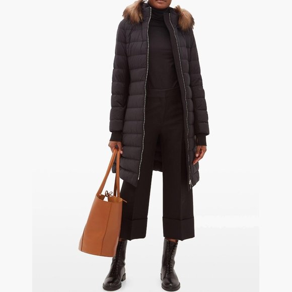 NWT BURBERRY Newbridge Fur-trimmed Quilted Coat - Picture 5 of 13